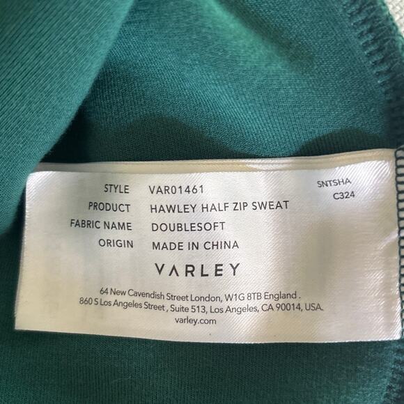 Varley Hawley Half-Zip Sweat Forest Green Double Soft-S - Picture 11 of 11